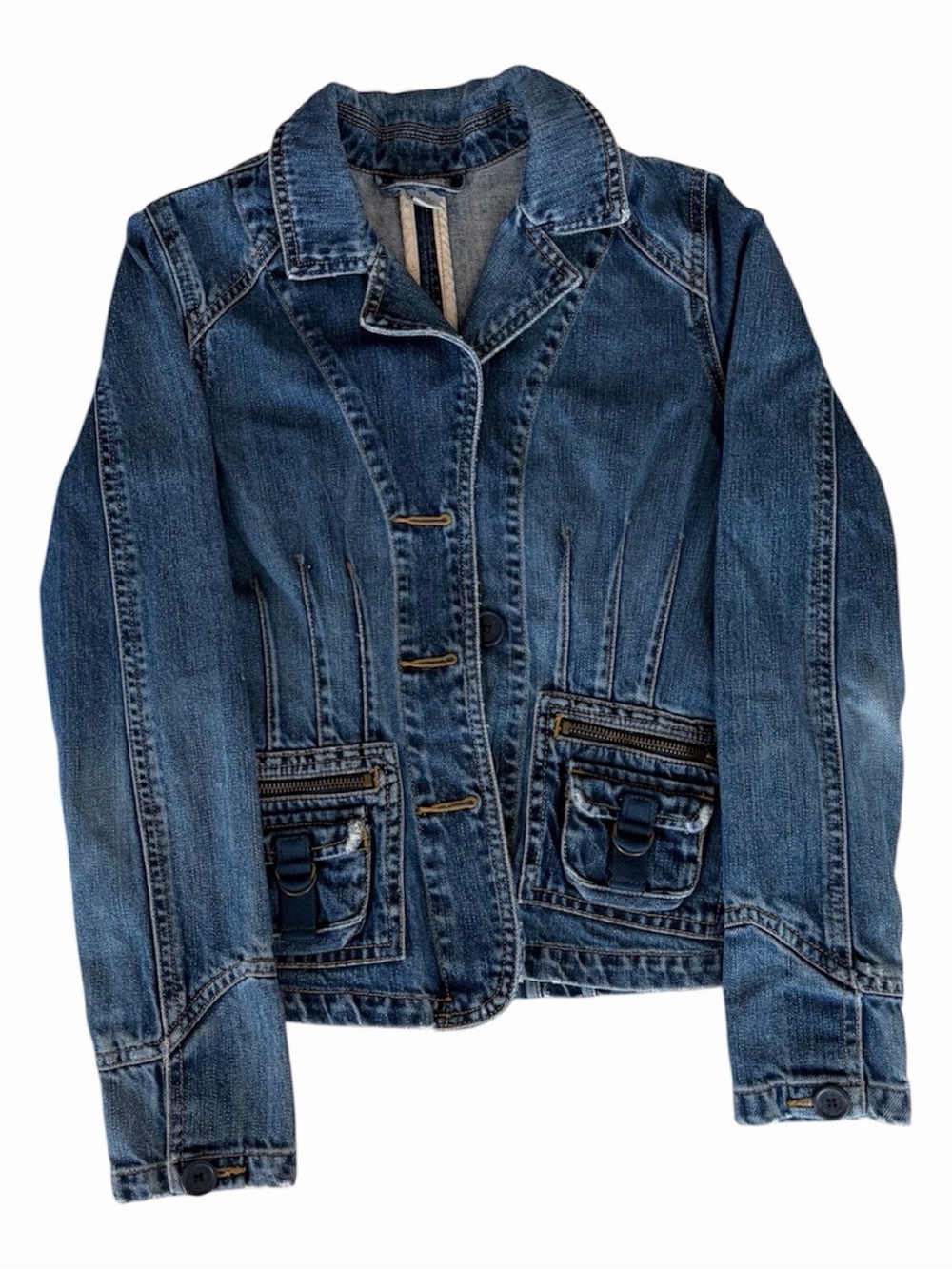Vintage Women’s Blue Denim Jacket - Casual Tailored Style